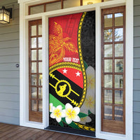 Personalised PNG Sauten Hailans Door Cover Papua New Guinea Plumeria Melanesian Pattern - Polynesian Pride