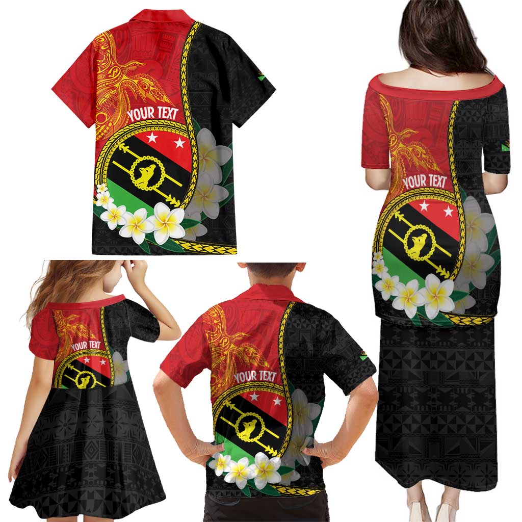 Personalised PNG Sauten Hailans Family Matching Puletasi and Hawaiian Shirt Papua New Guinea Plumeria Melanesian Pattern - Polynesian Pride