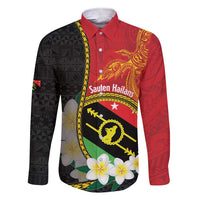 Personalised PNG Sauten Hailans Family Matching Short Sleeve Bodycon Dress and Hawaiian Shirt Papua New Guinea Plumeria Melanesian Pattern - Polynesian Pride