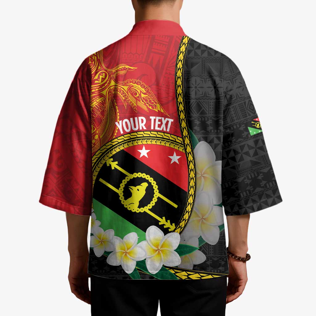 Personalised PNG Sauten Hailans Kimono Papua New Guinea Plumeria Melanesian Pattern - Polynesian Pride