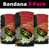 PNG Sauten Hailans Neck Gaiter Papua New Guinea Plumeria Melanesian Pattern LT14