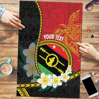 Personalised PNG Sauten Hailans Puzzle Papua New Guinea Plumeria Melanesian Pattern LT14 Red - Polynesian Pride