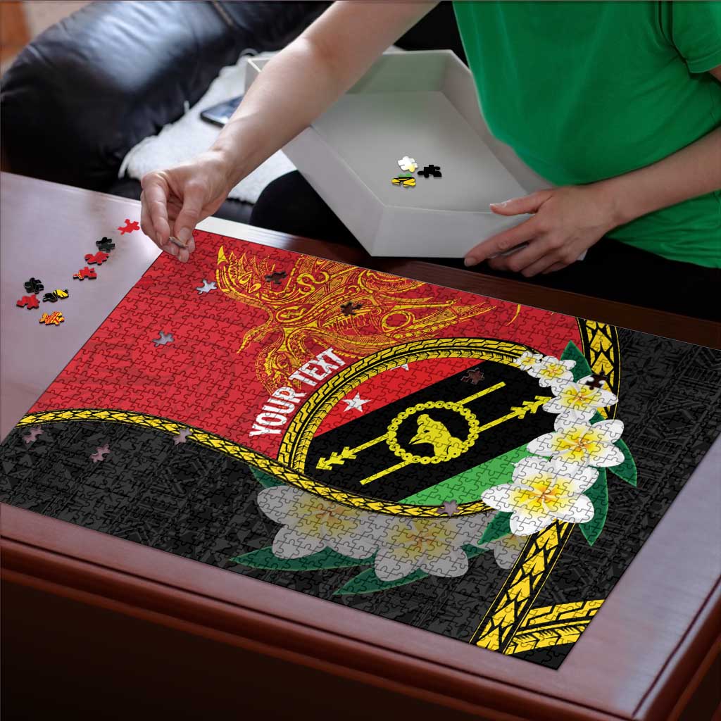 Personalised PNG Sauten Hailans Puzzle Papua New Guinea Plumeria Melanesian Pattern LT14 - Polynesian Pride