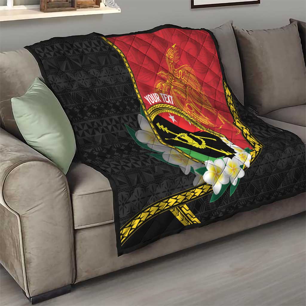 Personalised PNG Sauten Hailans Quilt Papua New Guinea Plumeria Melanesian Pattern - Polynesian Pride