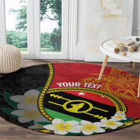 Personalised PNG Sauten Hailans Round Carpet Papua New Guinea Plumeria Melanesian Pattern - Polynesian Pride