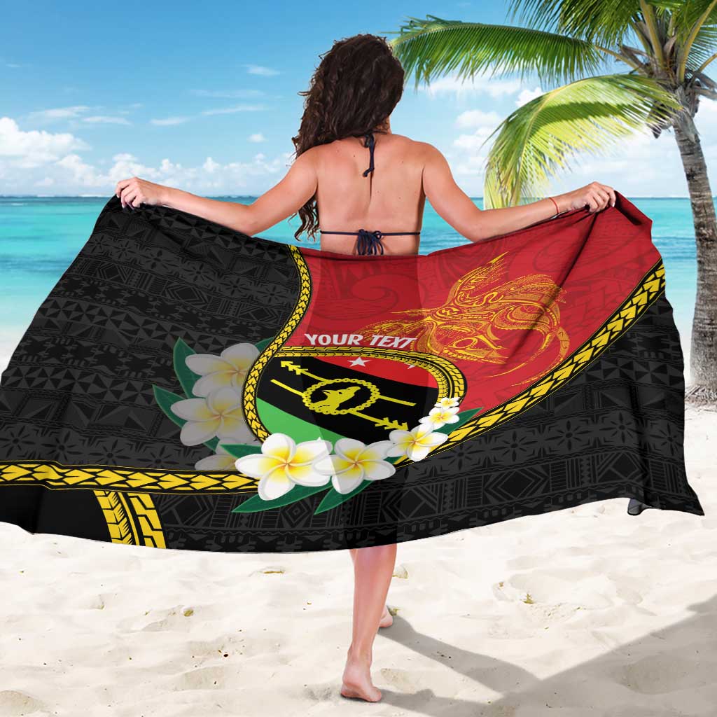 Personalised PNG Sauten Hailans Sarong Papua New Guinea Plumeria Melanesian Pattern - Polynesian Pride