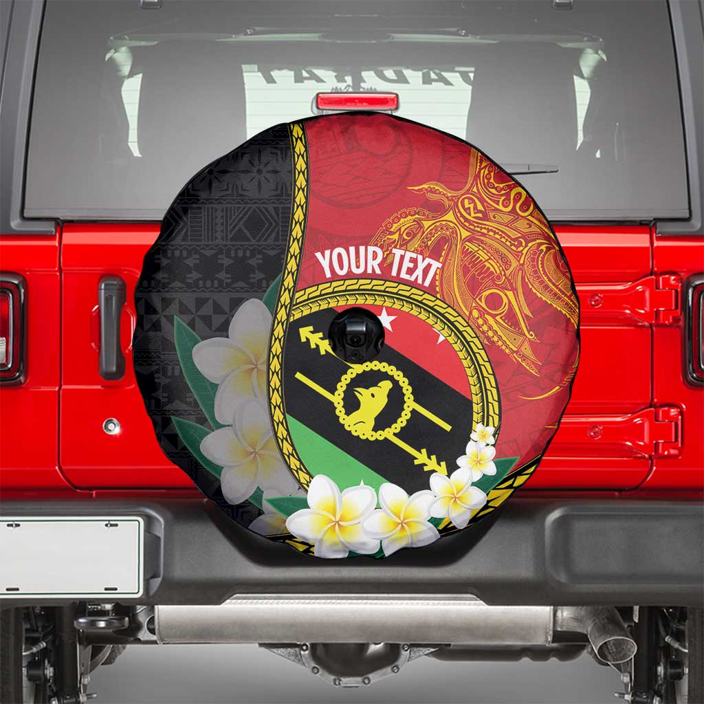 Personalised PNG Sauten Hailans Spare Tire Cover Papua New Guinea Plumeria Melanesian Pattern - Polynesian Pride