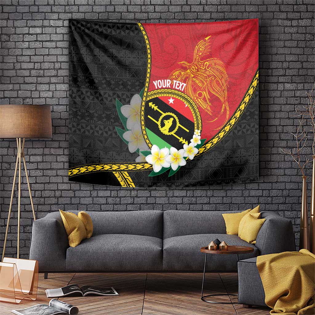 Personalised PNG Sauten Hailans Tapestry Papua New Guinea Plumeria Melanesian Pattern LT14 Red - Polynesian Pride