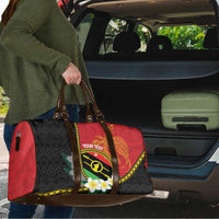 Personalised PNG Sauten Hailans Travel Bag Papua New Guinea Plumeria Melanesian Pattern - Polynesian Pride