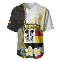 Personalised PNG Madang Provins Baseball Jersey Papua New Guinea Plumeria Melanesian Pattern - Polynesian Pride