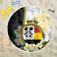 Personalised PNG Madang Provins Beach Blanket Papua New Guinea Plumeria Melanesian Pattern - Polynesian Pride