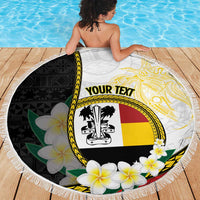 Personalised PNG Madang Provins Beach Blanket Papua New Guinea Plumeria Melanesian Pattern - Polynesian Pride