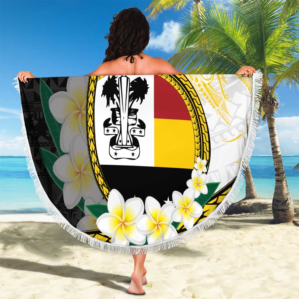 Personalised PNG Madang Provins Beach Blanket Papua New Guinea Plumeria Melanesian Pattern - Polynesian Pride