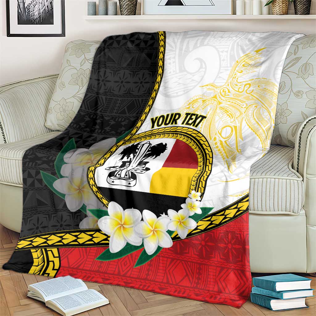 Personalised PNG Madang Provins Blanket Papua New Guinea Plumeria Melanesian Pattern - Polynesian Pride
