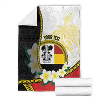 Personalised PNG Madang Provins Blanket Papua New Guinea Plumeria Melanesian Pattern - Polynesian Pride
