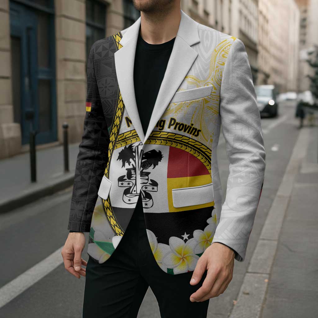 Personalised PNG Madang Provins Blazer Papua New Guinea Plumeria Melanesian Pattern - Polynesian Pride