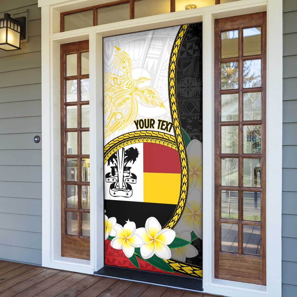 Personalised PNG Madang Provins Door Cover Papua New Guinea Plumeria Melanesian Pattern - Polynesian Pride