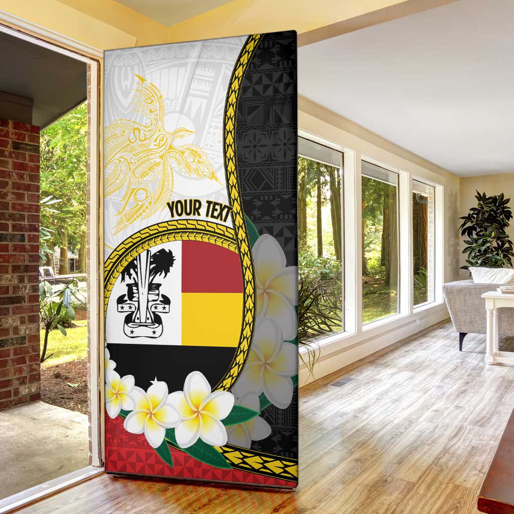 Personalised PNG Madang Provins Door Cover Papua New Guinea Plumeria Melanesian Pattern - Polynesian Pride