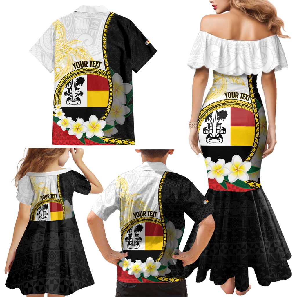 Personalised PNG Madang Provins Family Matching Mermaid Dress and Hawaiian Shirt Papua New Guinea Plumeria Melanesian Pattern - Polynesian Pride