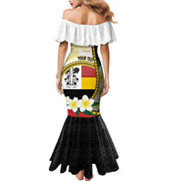 Personalised PNG Madang Provins Family Matching Mermaid Dress and Hawaiian Shirt Papua New Guinea Plumeria Melanesian Pattern - Polynesian Pride