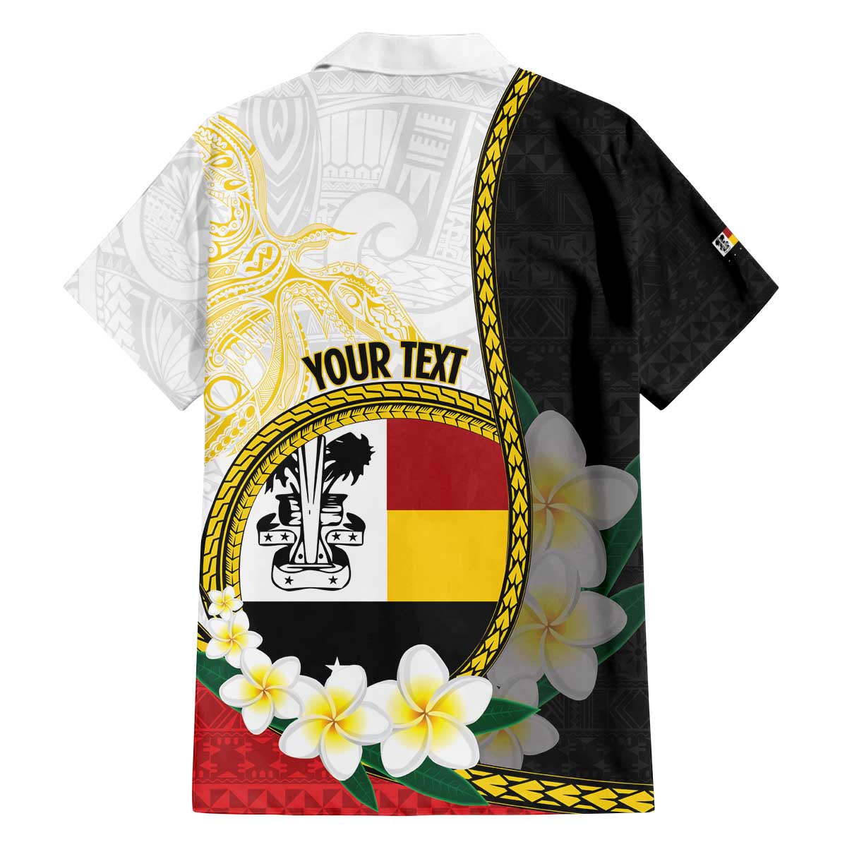 Personalised PNG Madang Provins Family Matching Off The Shoulder Long Sleeve Dress and Hawaiian Shirt Papua New Guinea Plumeria Melanesian Pattern - Polynesian Pride