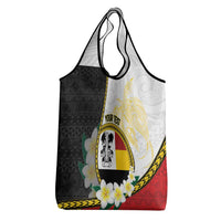 Personalised PNG Madang Provins Grocery Bag Papua New Guinea Plumeria Melanesian Pattern - Polynesian Pride