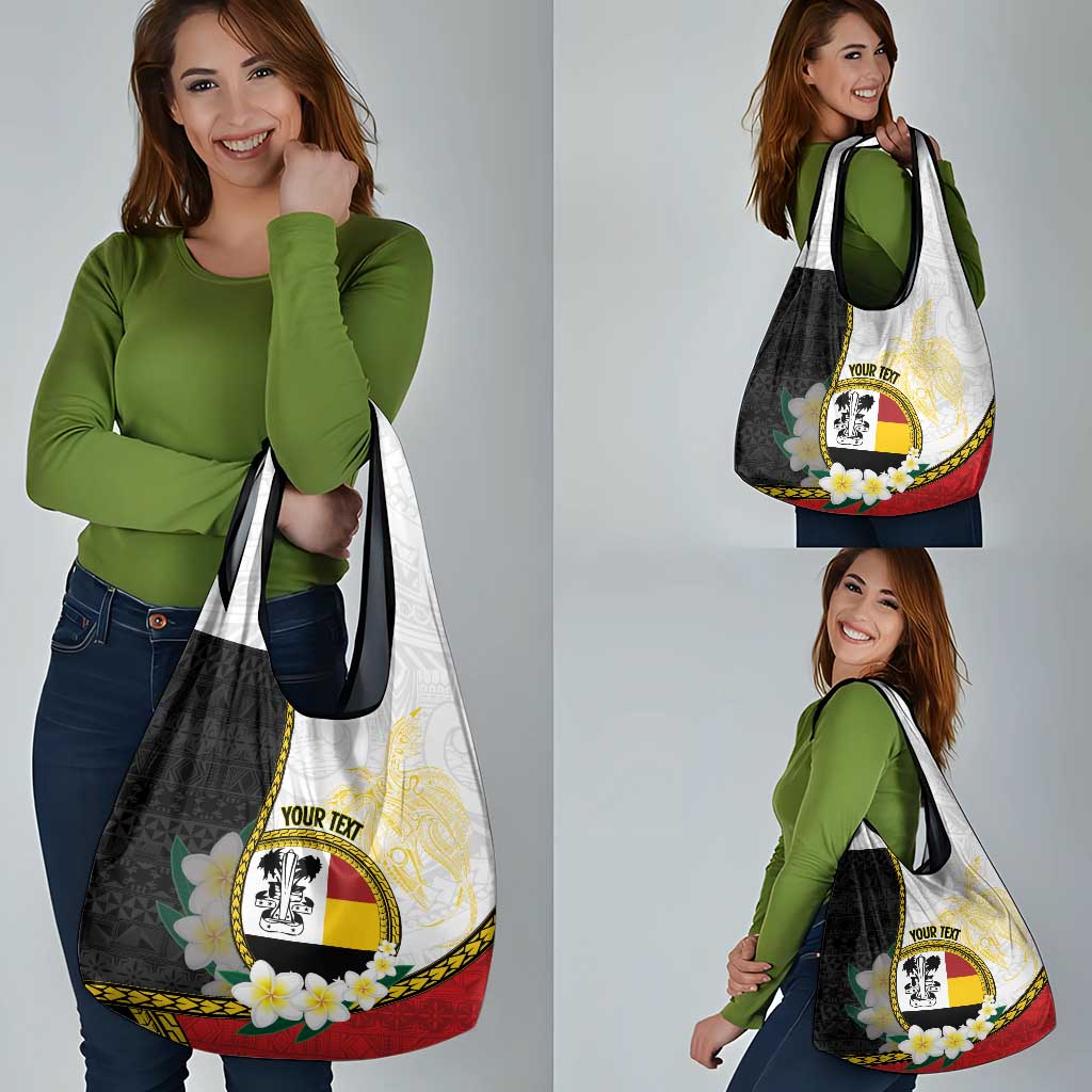 Personalised PNG Madang Provins Grocery Bag Papua New Guinea Plumeria Melanesian Pattern - Polynesian Pride