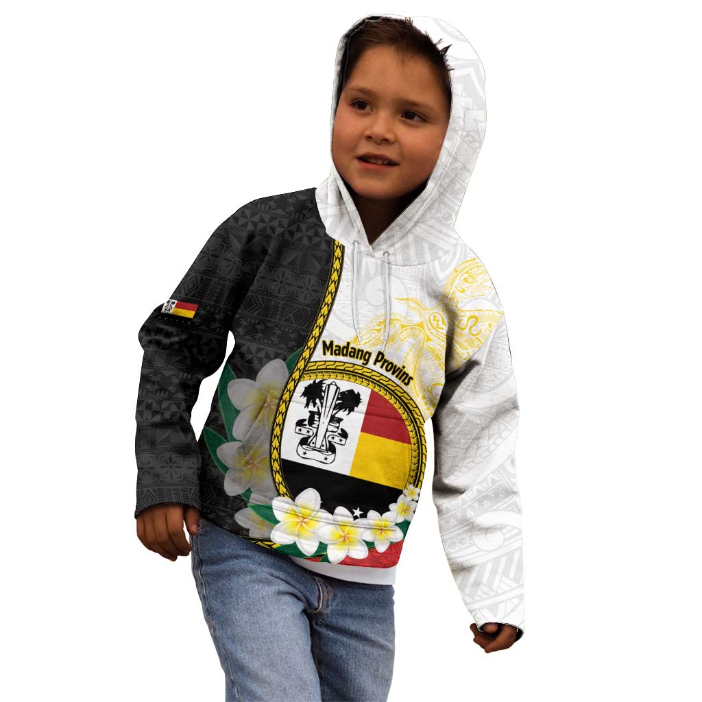 Personalised PNG Madang Provins Kid Hoodie Papua New Guinea Plumeria Melanesian Pattern LT14 - Polynesian Pride