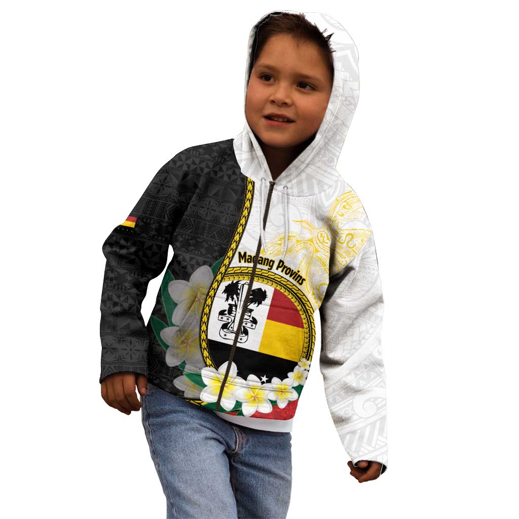 Personalised PNG Madang Provins Kid Hoodie Papua New Guinea Plumeria Melanesian Pattern LT14 - Polynesian Pride