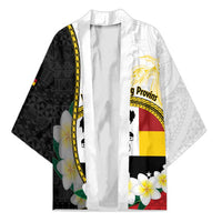 Personalised PNG Madang Provins Kimono Papua New Guinea Plumeria Melanesian Pattern LT14 Unisex White - Polynesian Pride