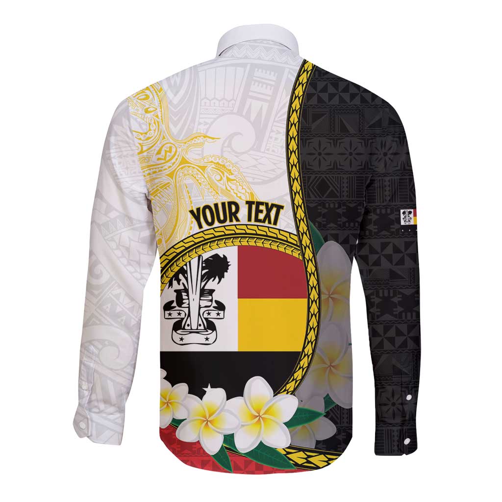 Personalised PNG Madang Provins Long Sleeve Button Shirt Papua New Guinea Plumeria Melanesian Pattern - Polynesian Pride