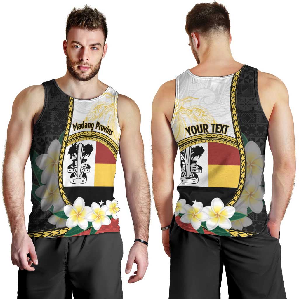 Personalised PNG Madang Provins Men Tank Top Papua New Guinea Plumeria Melanesian Pattern - Polynesian Pride