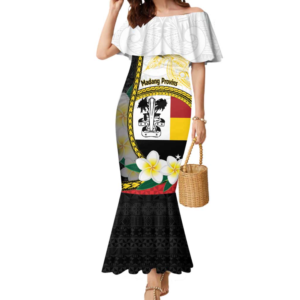 Personalised PNG Madang Provins Mermaid Dress Papua New Guinea Plumeria Melanesian Pattern - Polynesian Pride
