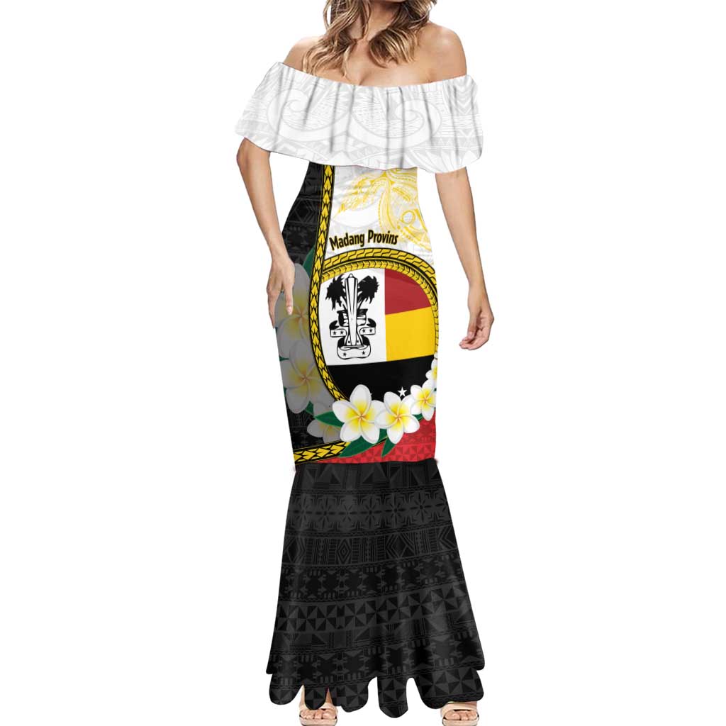 Personalised PNG Madang Provins Mermaid Dress Papua New Guinea Plumeria Melanesian Pattern - Polynesian Pride