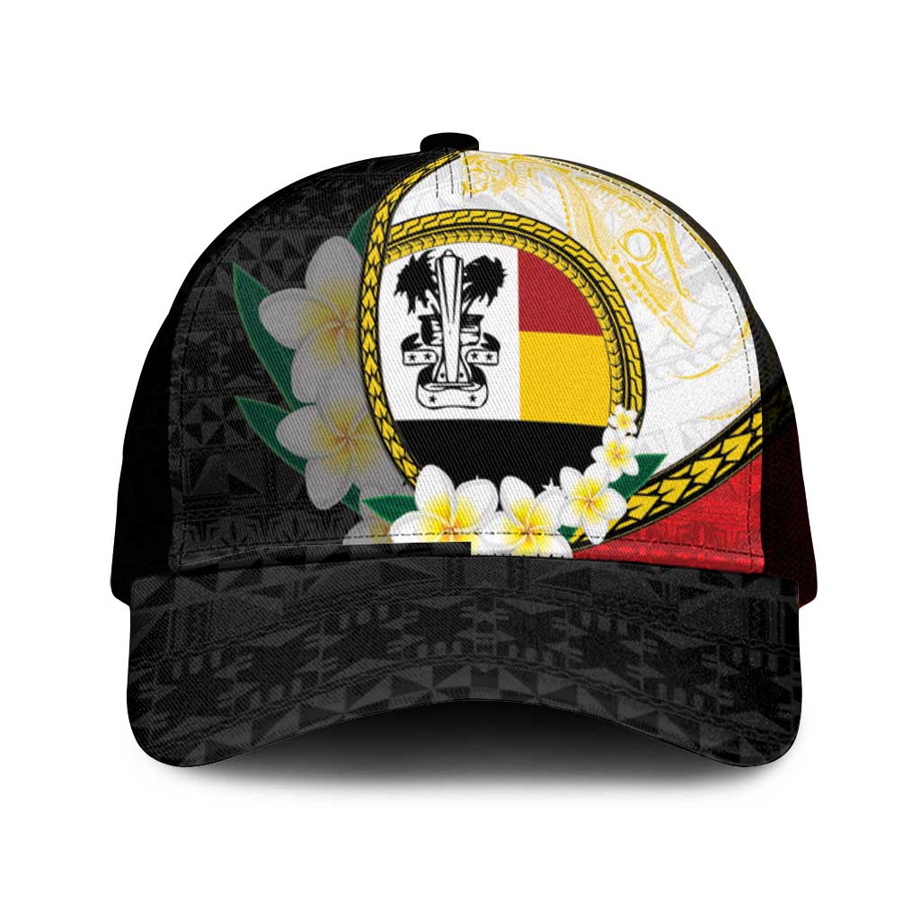 PNG Madang Provins Mesh Trucker Cap Papua New Guinea Plumeria Melanesian Pattern - Polynesian Pride