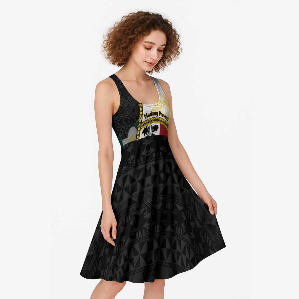 Personalised PNG Madang Provins Midi Dress Papua New Guinea Plumeria Melanesian Pattern - Polynesian Pride