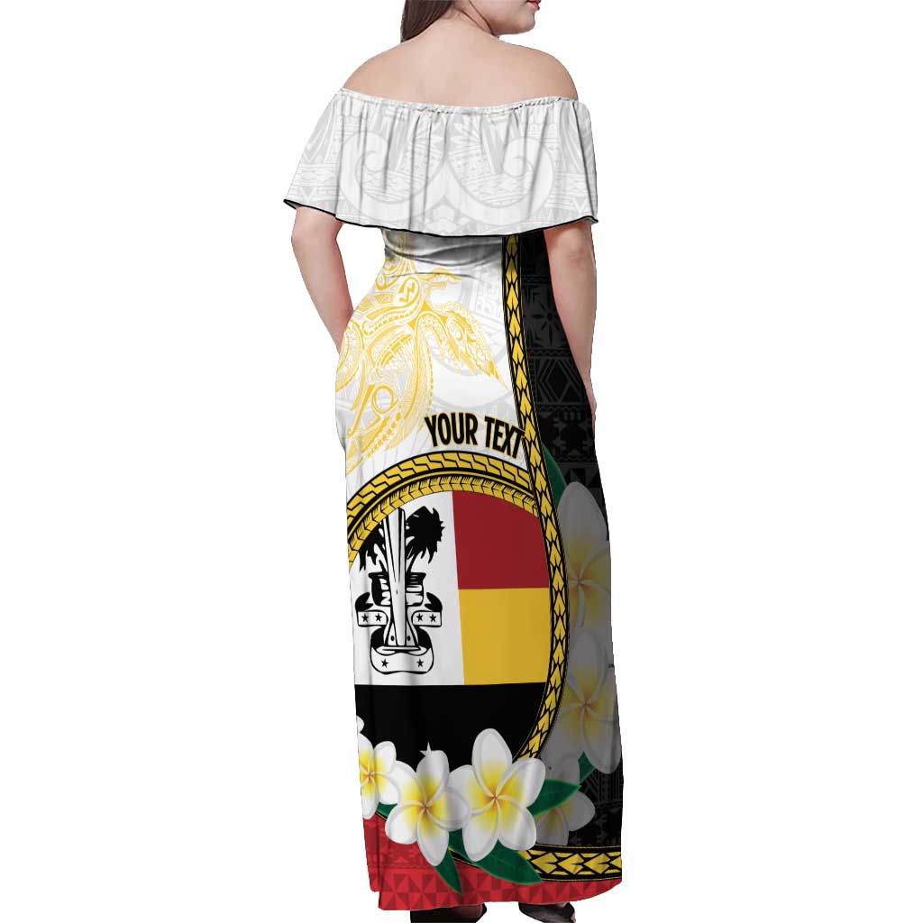 Personalised PNG Madang Provins Off Shoulder Maxi Dress Papua New Guinea Plumeria Melanesian Pattern LT14 - Polynesian Pride