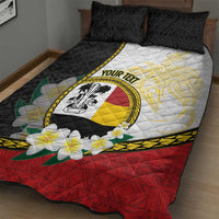 Personalised PNG Madang Provins Quilt Bed Set Papua New Guinea Plumeria Melanesian Pattern - Polynesian Pride