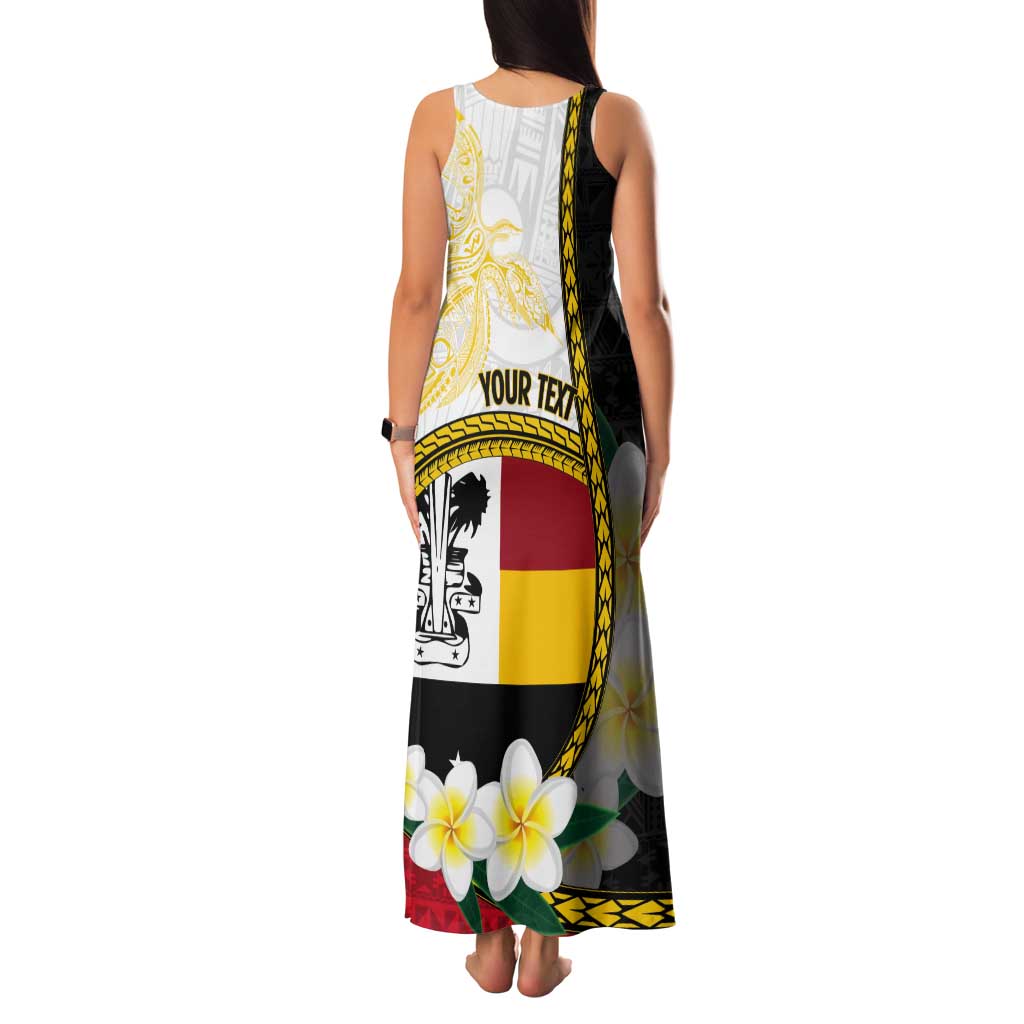 Personalised PNG Madang Provins Tank Maxi Dress Papua New Guinea Plumeria Melanesian Pattern - Polynesian Pride