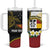Personalised PNG Madang Provins Tumbler With Handle Papua New Guinea Plumeria Melanesian Pattern - Polynesian Pride