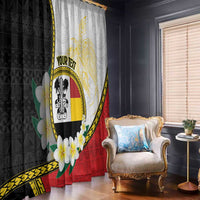Personalised PNG Madang Provins Window Curtain Papua New Guinea Plumeria Melanesian Pattern - Polynesian Pride