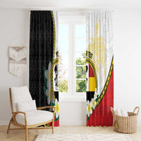 Personalised PNG Madang Provins Window Curtain Papua New Guinea Plumeria Melanesian Pattern - Polynesian Pride