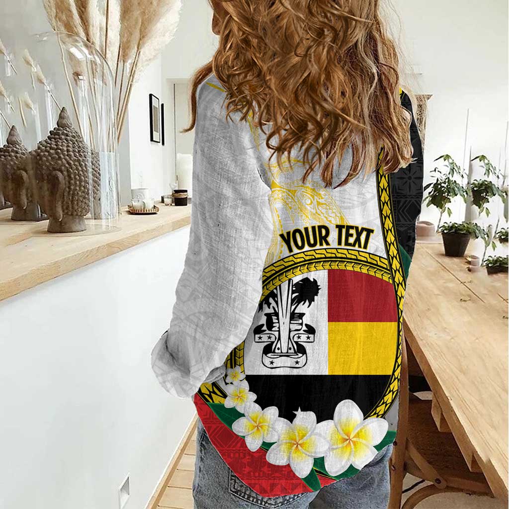 Personalised PNG Madang Provins Women Casual Shirt Papua New Guinea Plumeria Melanesian Pattern - Polynesian Pride