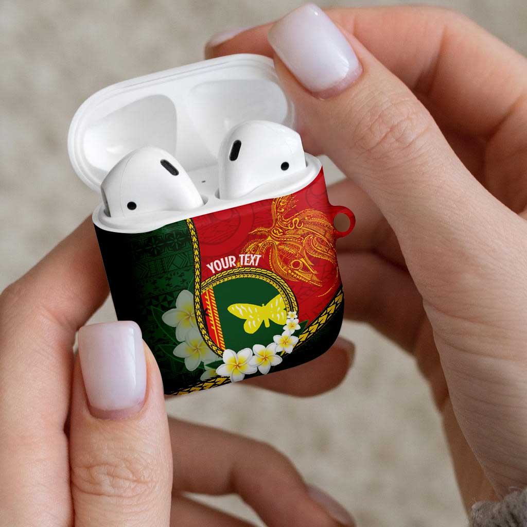 Personalised PNG Oro Provins AirPods Case Papua New Guinea Plumeria Melanesian Pattern - Polynesian Pride