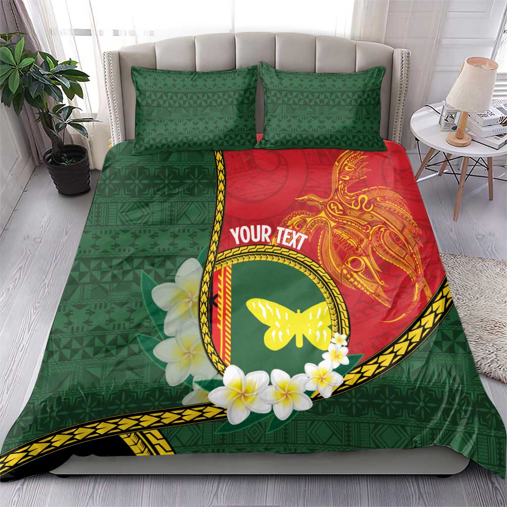 Personalised PNG Oro Provins Bedding Set Papua New Guinea Plumeria Melanesian Pattern - Polynesian Pride