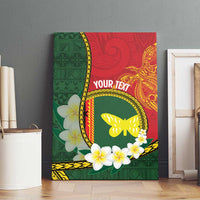 Personalised PNG Oro Provins Canvas Wall Art Papua New Guinea Plumeria Melanesian Pattern - Polynesian Pride