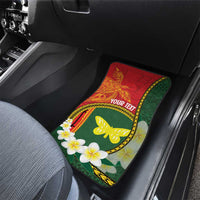 Personalised PNG Oro Provins Car Mats Papua New Guinea Plumeria Melanesian Pattern - Polynesian Pride