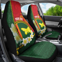 Personalised PNG Oro Provins Car Seat Cover Papua New Guinea Plumeria Melanesian Pattern - Polynesian Pride
