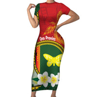 Personalised PNG Oro Provins Family Matching Short Sleeve Bodycon Dress and Hawaiian Shirt Papua New Guinea Plumeria Melanesian Pattern - Polynesian Pride
