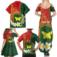 Personalised PNG Oro Provins Family Matching Summer Maxi Dress and Hawaiian Shirt Papua New Guinea Plumeria Melanesian Pattern - Polynesian Pride